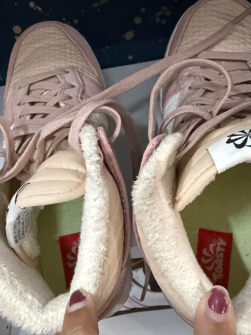 Nike High-Top Sneakers in Blush Pink and Cream - Picture 6 of 8